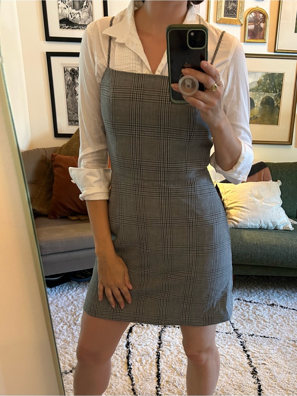 Wilfred Grey Plaid Mini Dress